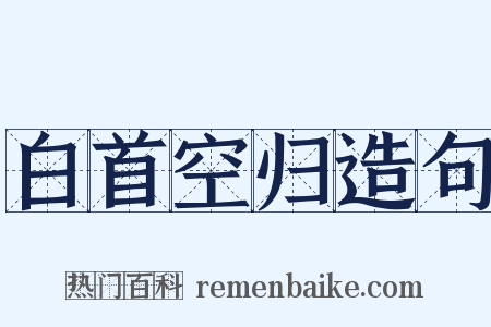 白首空归造句是什么意思的图片